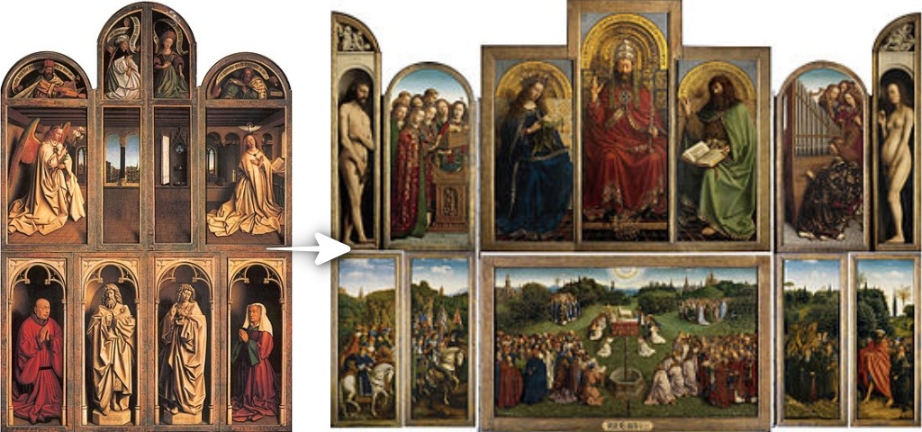 根特祭壇畫（Ghent Altarpiece），又名神秘羔羊之愛（Adoration of the Mystic Lamb）