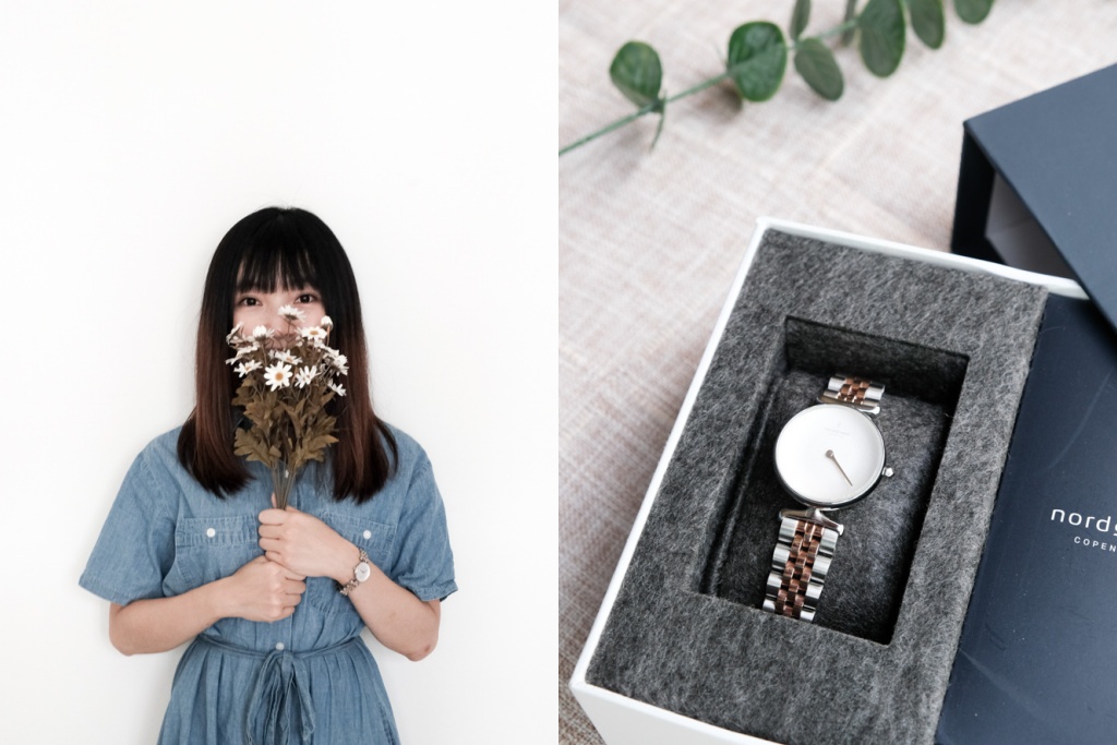 丹麥設計手錶 Nordgreen Unika 系列，白錶盤、玫瑰金精鋼，女錶推薦